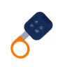 Car key with keyring